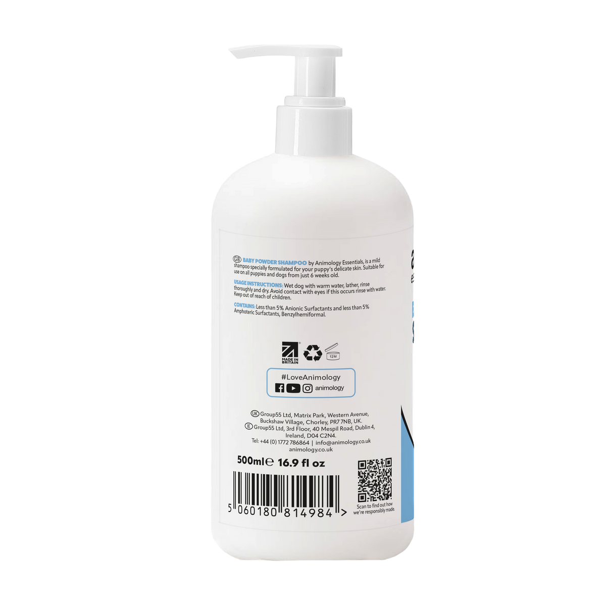 Animology Essentials Baby Powder Puppy Shampoo image 3