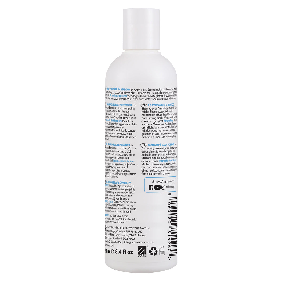 Animology Essentials Baby Powder Puppy Shampoo image 3