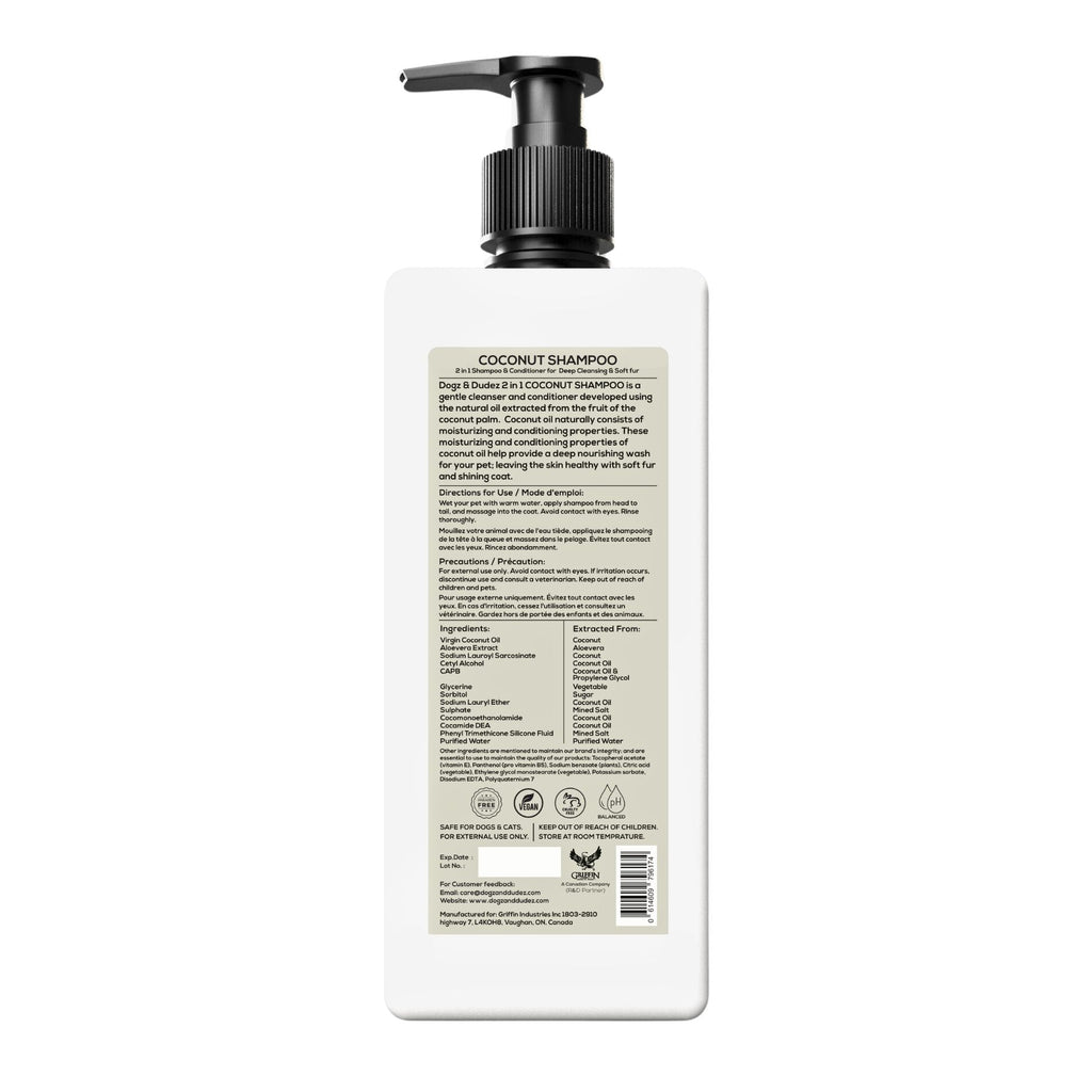 Dogz & Dudez 2-in-1 Coconut Shampoo and Conditioner - 500ml