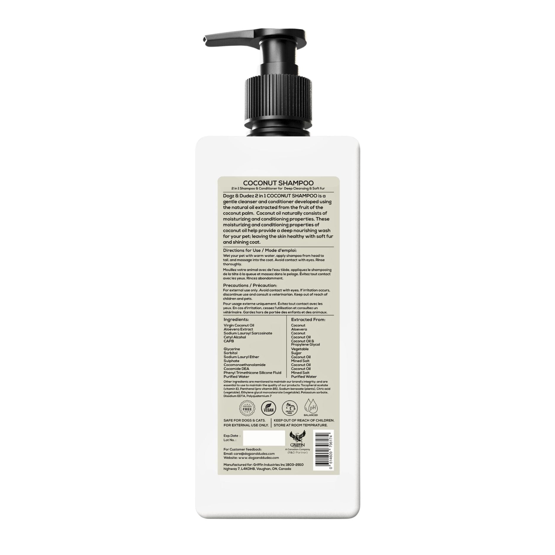 Dogz & Dudez 2-in-1 Coconut Shampoo and Conditioner - 500ml