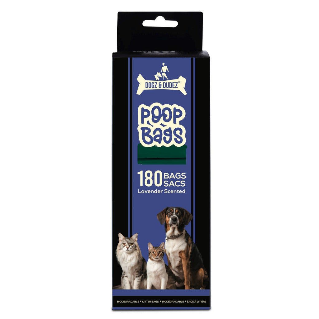 Dogz & Dudez Biodegradable Poop Bags - 180 Count (9" x 13")
