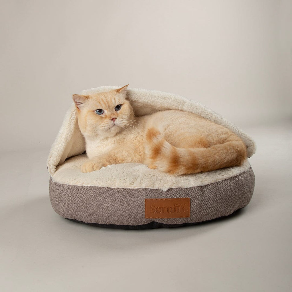 Scruffs Seattle Burrow Cat Bed - Stone Grey — 20"
