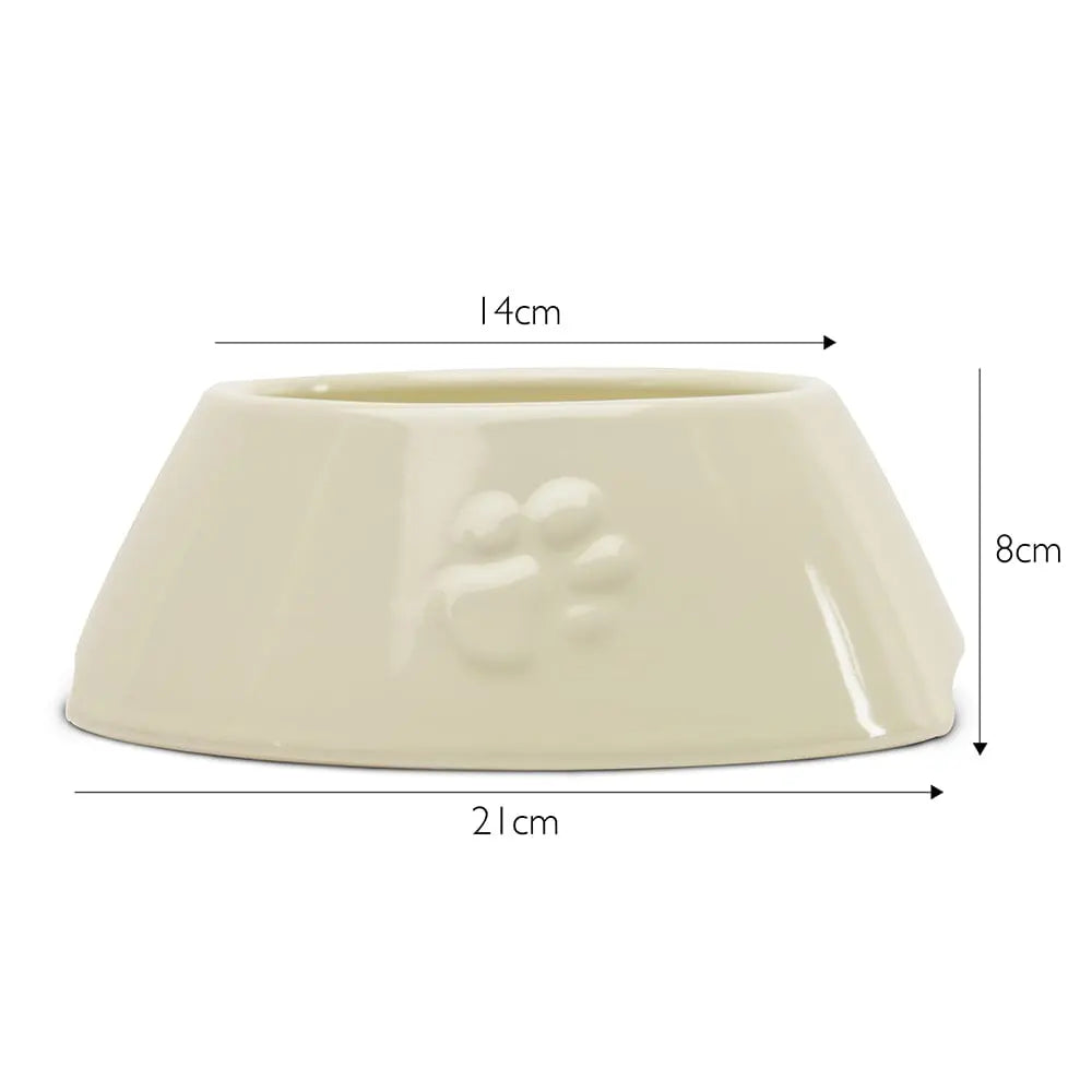 Icon Long Eared Dog Bowl - Cream