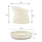Icon Raised Cat Feeder Bowl - Cream